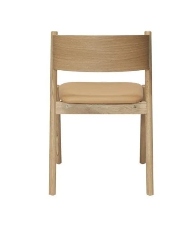 Oblique stoel met leren zitting - 331603