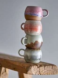 Paula espresso kopjes roze set van 4 stuks - 82061627