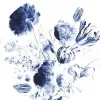Royal blue flowers behangcirkel SC-002 - ø 142,5 cm