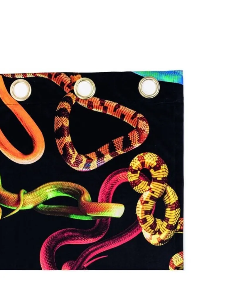 Snakes gordijn zwart - 02403