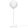 Tafellamp wit metaal met wit glas