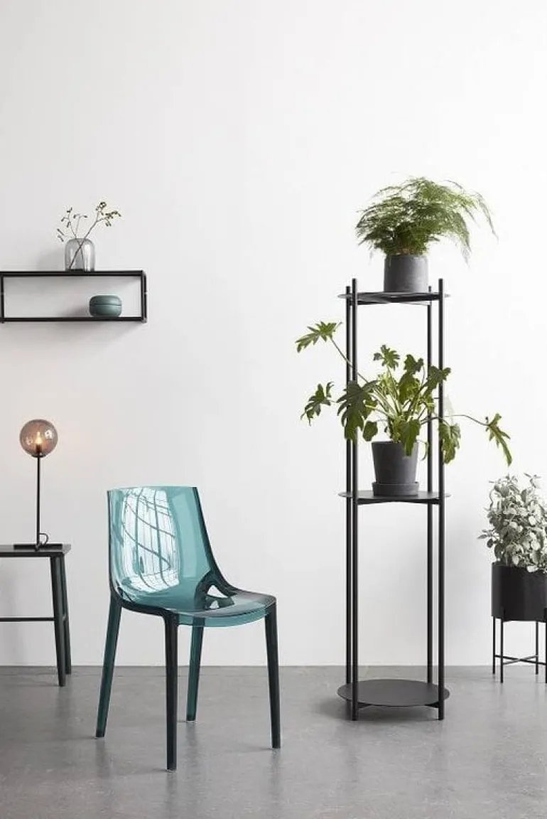 Tafellamp zwart metaal met smoke glas