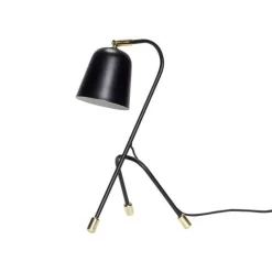 Tafellamp zwart metaal met messing detail