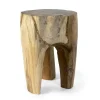 Teak houten kruk - naturel