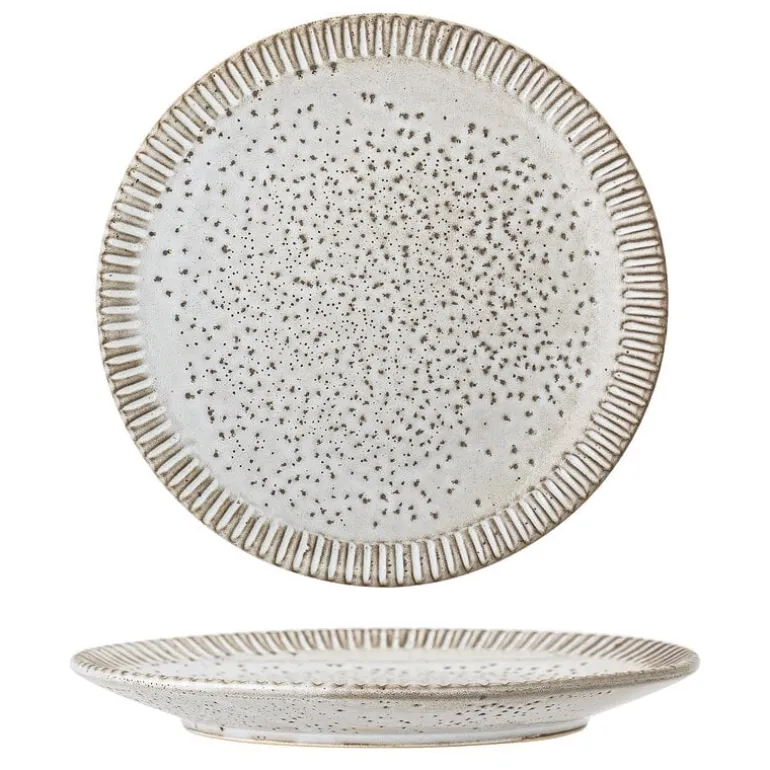 Thea bord grijs - set van 6 stuks Ø20 cm