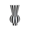 Toppu vaas rond wit/zwart - L301173