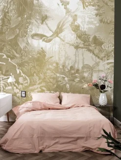Tropical landscapes goud behang MW-064 - 200x280cm