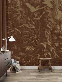 Tropical landscapes goud behang MW-061 - 200x280cm