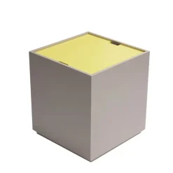 Vault bijzettafel/opberg box grijs/geel - 021911
