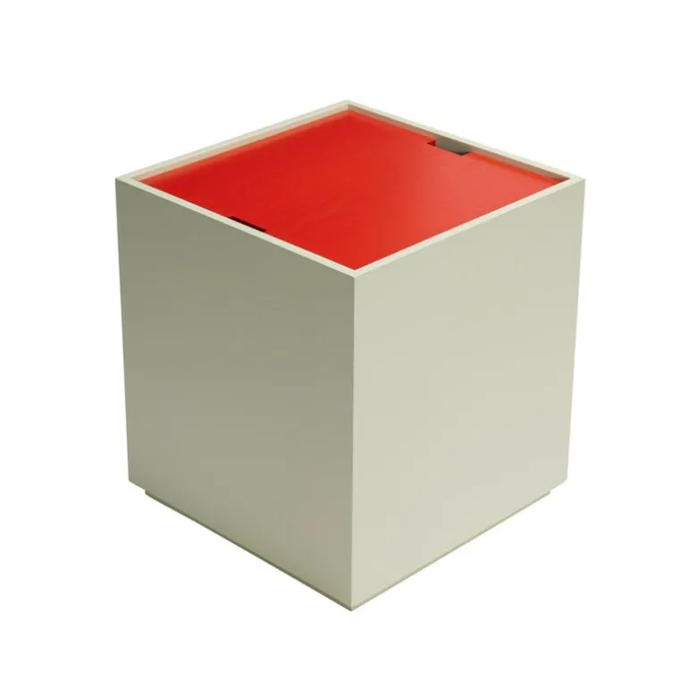 Vault bijzettafel/opberg box lichtgroen/rood - 021910