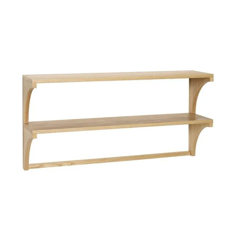 Wandmeubel eikenhout met 2 planken