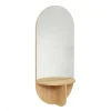 Wandspiegel eikenhout met plank - naturel