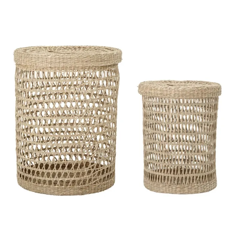 (was)manden met deksel - set van 2 stuks