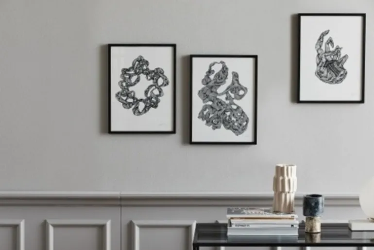 Wreath illustration - zwart/wit